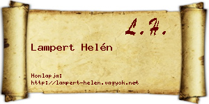 Lampert Helén névjegykártya